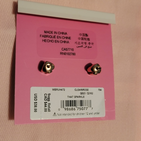 NWT Kate Spade Goldtoned Crystal Cubic Zirconia Earrings with dust bag - Picture 5 of 6
